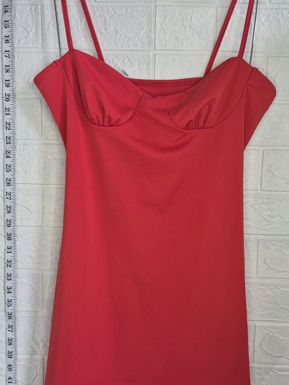 Red Spaghetti-Strap Prom Dress